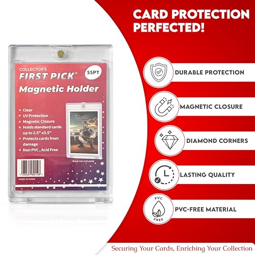 55PT Magnetic Trading Card Holder - UV Protection Hard Plastic Case