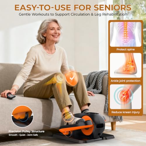 Under Desk Elliptical Machine - Portable Electric Exerciser with Remote Control