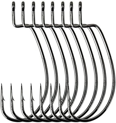 EWG Offset Shank Worm Hook - Size #2/0, 15 Count - High Carbon Steel