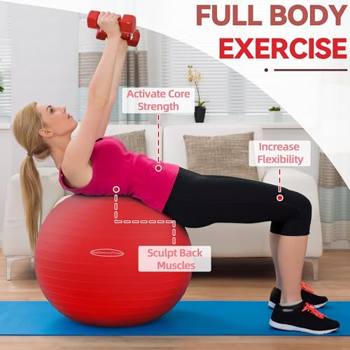 Fitvids Anti-Burst and Slip Resistant Exercise Ball Yoga Fitness