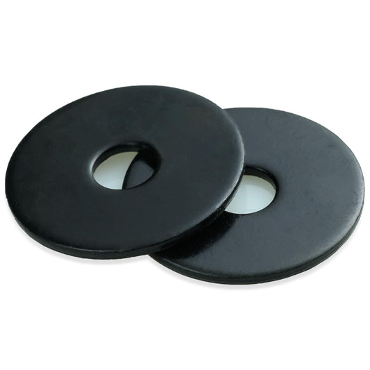 #10x1Inch 18-8(304) Stainless Steel Fender Washers, Black Zinc Plated Flat Washers for Screws and Bolts, 50 Pieces Large Repair Washers for Home and Industrial Use