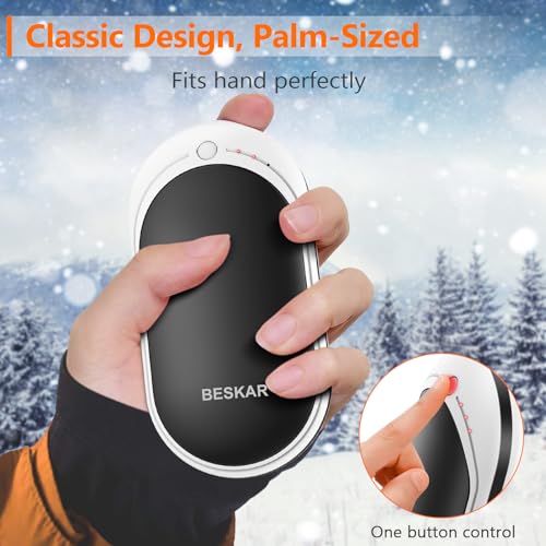 Rechargeable Hand Warmer with 5200mAh Battery, Fast Heating & Adjustable Temp