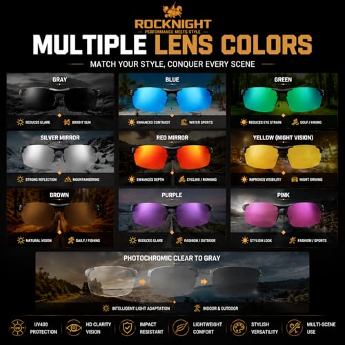 Polarized Driving Sunglasses for Men - Al-Mg Frame, Adjustable Nose Pads