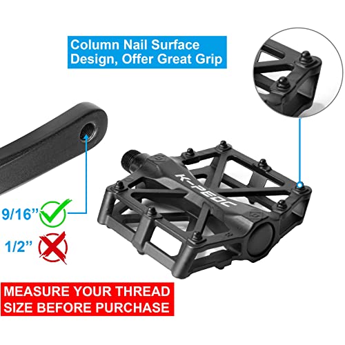 Universal Lightweight Aluminum Bike Pedals - Anti-Skid Black