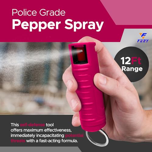 Hardshell Pepper Spray - 12ft Range, Max Strength, UV Dye, Anti-Leak
