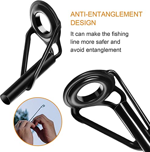 8-Piece Fishing Rod Tip Repair Kit - Stainless Steel Ceramic Guide Rings