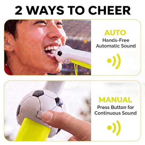 Electric Cheer Horn - Hands-Free Soccer Noise Maker - Yellow