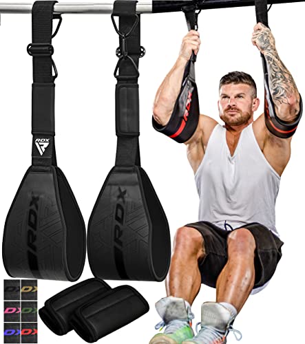 Ab Straps for Pull Up Bar - Maya Hide Leather - Black
