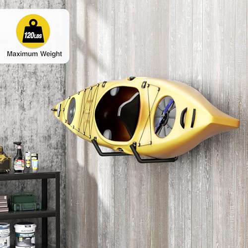 Heavy Duty Wall Mounted Garage Storage Hooks - 120 LB Capacity for Kayaks, Ladders, Bikes