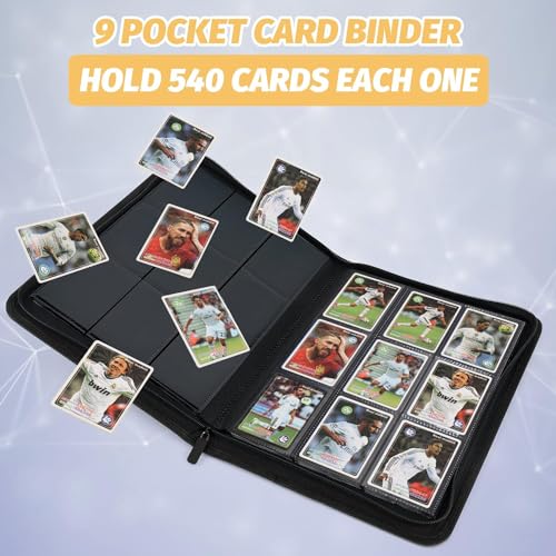 Premium 9 Pocket Trading Card Binder with Zip Closure - Holds 540 Cards