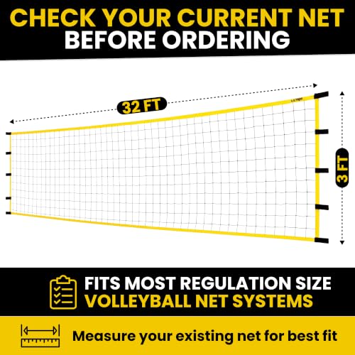 Regulation Size Volleyball Net - 32 FT Heavy Duty Outdoor