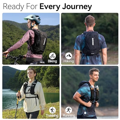 MARCHWAY Black Ultralight Hydration Backpack 3L Water Bladder for Cycling Hiking