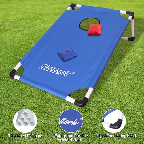 Portable Cornhole Set with Carrying Case - Red & Blue Framed