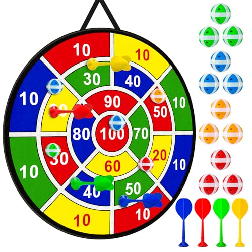 Large Sticky Dart Board for Kids - 29 Inch with 12 Balls & Darts