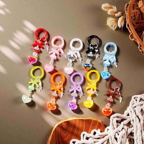 Colorful Carabiner Clip Set - 48Pcs Round Keychain Rings