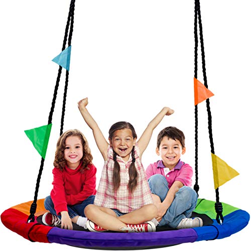 Sorbus Saucer Swing for Kids - 40 Inch Tree Glider with Adjustable Ropes