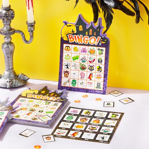 Halloween Bingo Game for Kids - 32-Player Set - Castle Edition