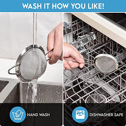 Fine Mesh Strainer - 2.8 Inch for Tea, Coffee, and Food