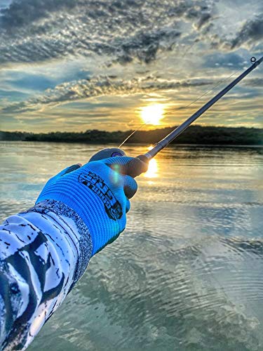 Fingerless Work and Fishing Gloves - Blue & Black, 1 Pair