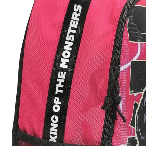 Godzilla Large Graphic Pink Backpack with Laptop Sleeve - Bioworld