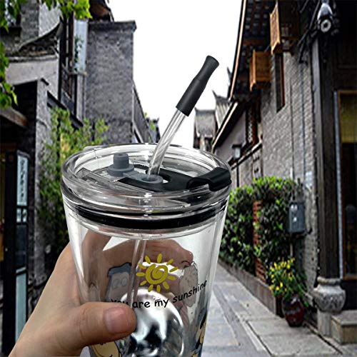 21pcs Food Grade Silicone Straw Tips for 6mm Metal or Glass Straws - Black