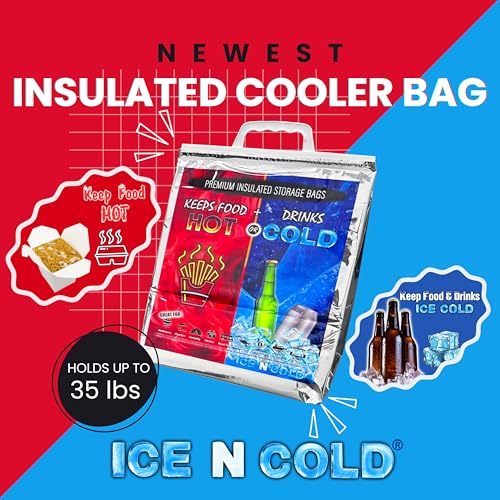 ICE N Cold Insulated Cooler Bag - Medium Reusable Food & Beverage Tote