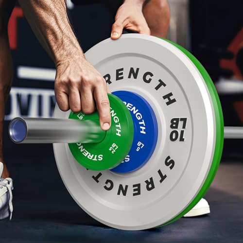 Olympic Bumper Plates - 1.25LB Pair, Virgin Rubber for Home Gym