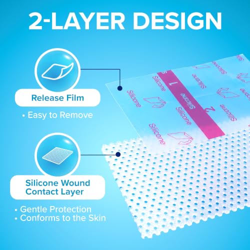 Silicone Wound Contact Layer 3x4 Inch - Non-Adherent Dressing 20 Sheets