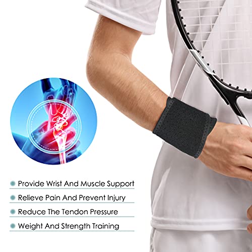 URAQT 2-Pack Wrap Wrist Brace for Carpal Tunnel Relief – Adjustable Left/Right Hand, Black
