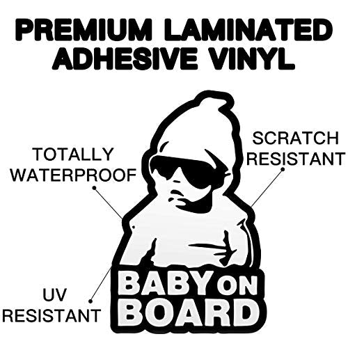 Baby on Board Car Sticker - 2 PCS Reflective Decal with Strong Adhesive