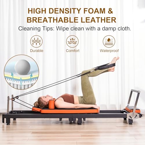 Foldable Pilates Reformer Machine for Home & Gym - 500 LBS Capacity
