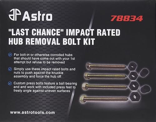 Impact Rated Hub Removal Bolt Kit for Corroded Vehicle Hubs - Astro Pneumatic Tool