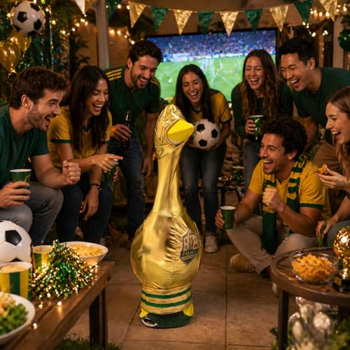 Championship Trophy Goose Costume - 23"-26" Golden World Cup Lawn Decor (Variation: Championship Trophy)