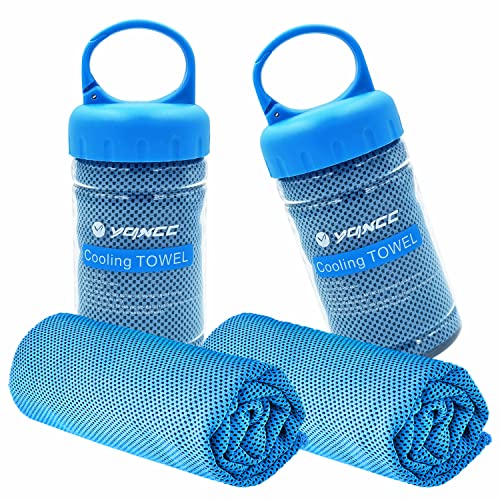Cooling Towels 2 Pack - Light Blue Ice Cool Neck & Face Wraps