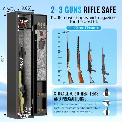 Gun Safe for Rifles and Pistols - Digital Lock, Quick Access, 2 Gun Capacity
