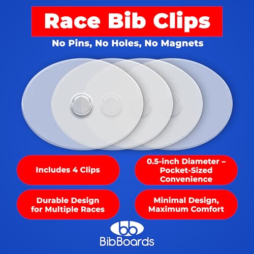 Race Bib Clips - Non-Magnetic, Reusable Fasteners, 4 Pack
