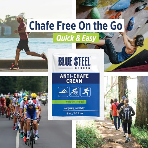 Blue Steel Sports Anti-Chafe Cream Singles 10 Pack for Runners & Cyclists