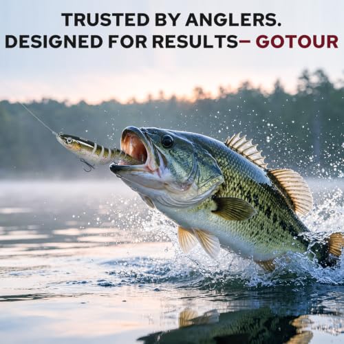 GOTOUR 5" 0.9oz Jointed Swimbait - 8-Segment Lure for Bass Trout Crappie, A1-5"-0.9oz