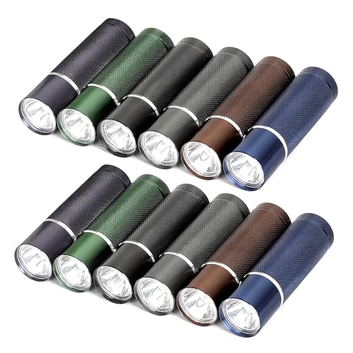 FASTPRO 12-Pack Flashlights Set, Aluminum LED Flashlights with AAA Batteries Included & Pre-Installed, Super Bright 100 Lumen Flashlight for Party Favors, Holiday Gifts, Camping, Hurricane Supplies