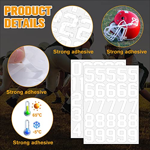 204 Sports Helmet Number Stickers - Vinyl Decals for Hockey, Baseball, Football