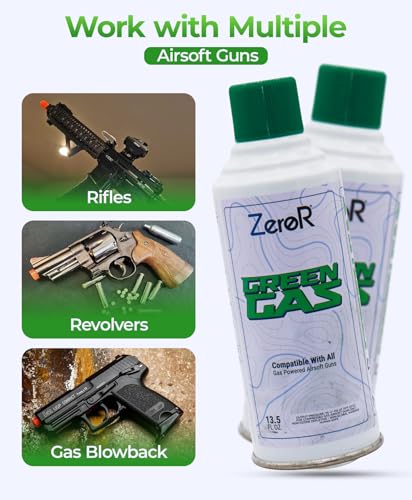 Green Gas for Airsoft Pistols - 2 Cans, 13.5 fl oz Each