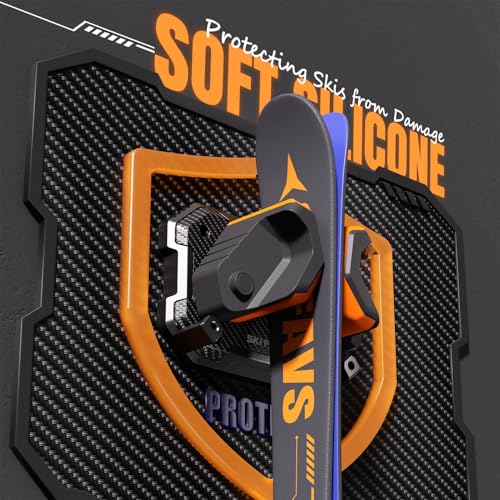 Snowboard Wall Rack - Damage-Free Storage for Skis & Boards, 4 Pack - Sunrise Orange
