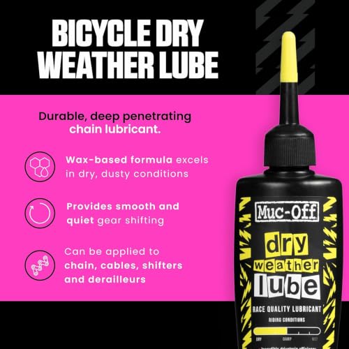 Bio Dry Bike Chain Lube - Wax-Based, 4.06 fl oz for Smooth Shifts
