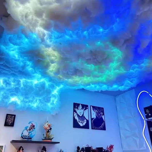 ceoiutrye Ambient Thunder Lights LED Light 3D Cotton Lightning Cloud Colorful Atmosphere DIY Creative Night Light for Game Room, Club, Bar, DJ Party,