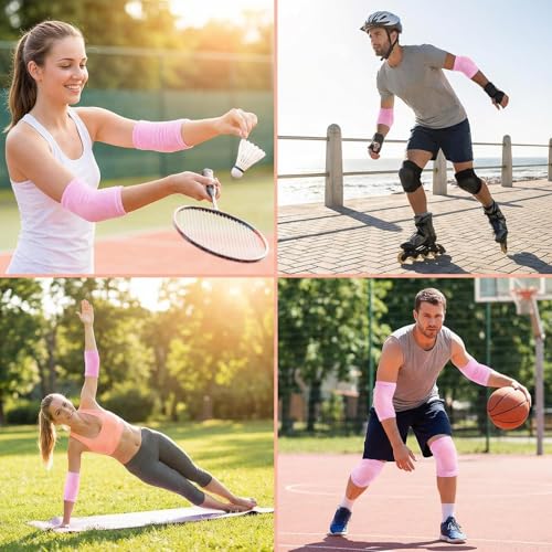 Pink Gel Elbow Sleeves - Breathable Cotton Support Guards