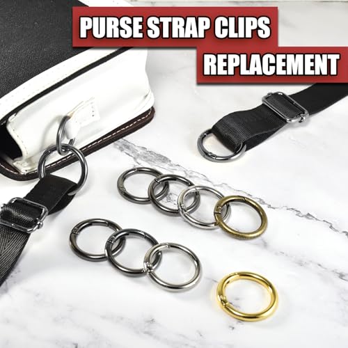 1 Inch Round Keychain Clips - 10pcs Metal Spring O Rings - Silver