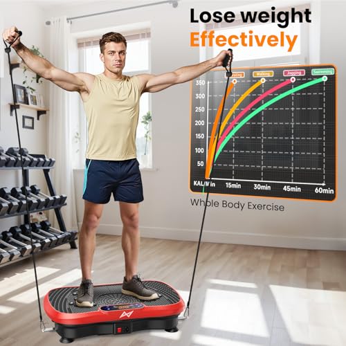 Vibration Plate Fitness Machine with Bluetooth - Red