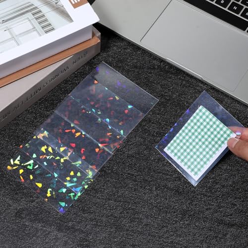 100 Pcs Holographic Trading Card Sleeves - Diamond-Shape 65x90mm
