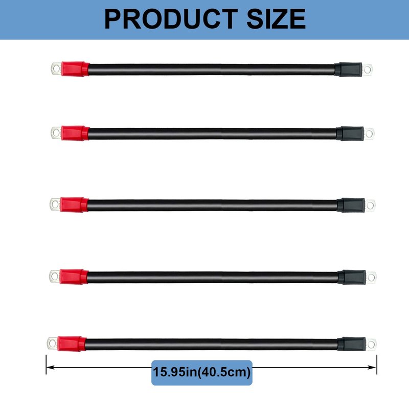 NOVINO Golf Cart Battery Cables Wiring Set for Club Car DS 1995-2022 48 Volt with 5PCS 14.17",Heavy-Duty 4 Gauge AC/DC Golf Cart Battery Cable Kit for 95-22 48v Club Car DS