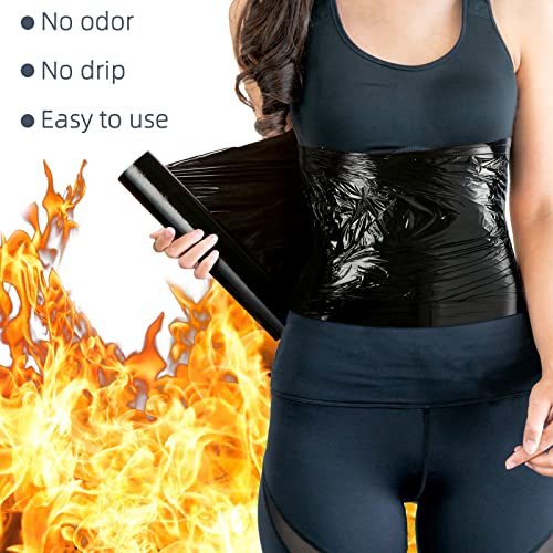 Gersoniel 1 Roll Body Wrap Plastic 60 Meters Black Stomach Sweat